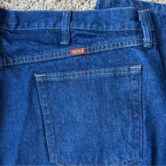 Men’s Rustler Dark Wash Denim Regular Fit Jeans Size 42x32 |C65 - Picture 2 of 12